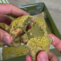 Chiacchiere Miste Fondente & Pistacchio - con crema 50% pistacchio esclusiva Pistacchissimo